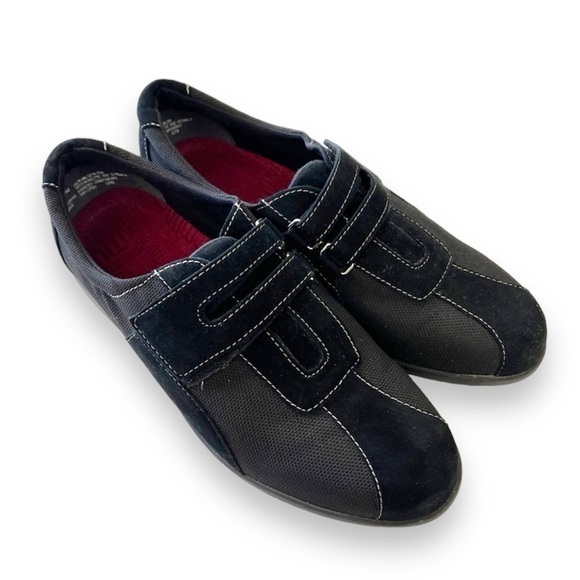 Munro Sport Joliet Black Leather Bowler Style Sneakers Women’s Size 8.5 WW Comfy - Picture 1 of 11